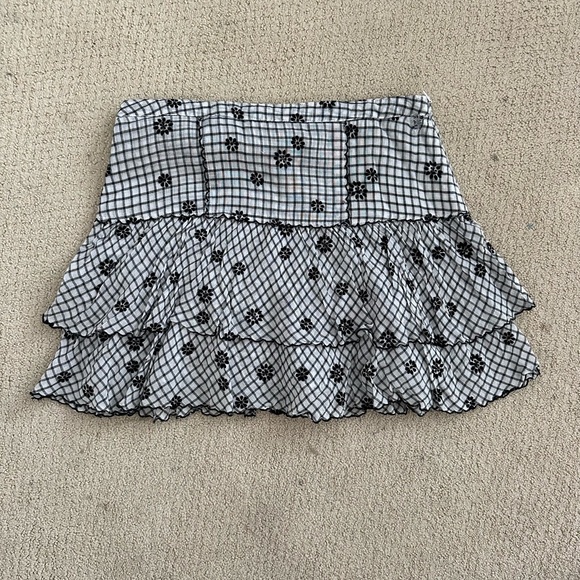 LoveShackFancy Amy skirt size M gingham ruffle - Picture 1 of 5